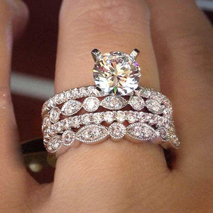 Luxury Statement Ring For Women, Inlaid Marquise Zircon Oversized European Style Accessory