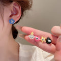 Acrylic Heart Flower Butterfly Stud Earrings Jewelry Set Fresh Sweet Minimalist Style view 4