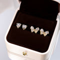 Elegant Korean Bow And Heart Zircon Studs Gold Plated Micro Pave Sweet Cartilage Fashion Earrings view 2