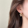 Light Luxury Resin Grape Drop Earrings With Real Gold Plating And Silver Posts view 1