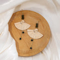 Elegant New Chinese Folding Fan Alloy Tassel Drops With Black Crystal Beads For Hanfu Earrings view 1