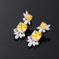European American Simulated Luxury Petal Earrings, Palace Style Elegant Statement Earrings view 2