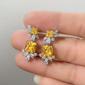 European American Simulated Luxury Petal Earrings, Palace Style Elegant Statement Earrings view 4