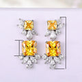 European American Simulated Luxury Petal Earrings, Palace Style Elegant Statement Earrings view 5