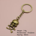 Metal Minimalist Skull Keychain Bag Charm view 2