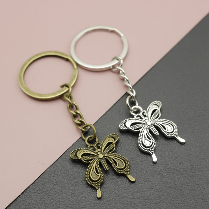 Metal Butterfly Keychain Elegant Bag Charm Key Ring Gift