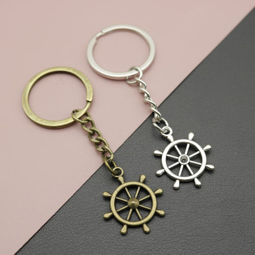 Metal Boat Paddle Keychain Car Bag Charm Gift Ring