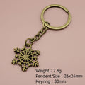 Metal Snowflake Keychain Bag Charm – Antique Copper view 2