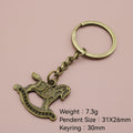 Metal Rocking Horse Keychain Bag Charm Gift view 2