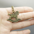 Metal Rocking Horse Keychain Bag Charm Gift view 4