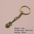 Metal Guitar Shape Keychain Music Gift Key Ring view 2