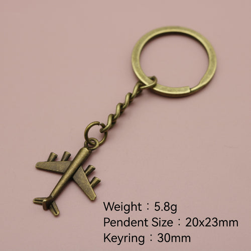 Metal Airplane Shape Keychain Travel Bag Charm Gift