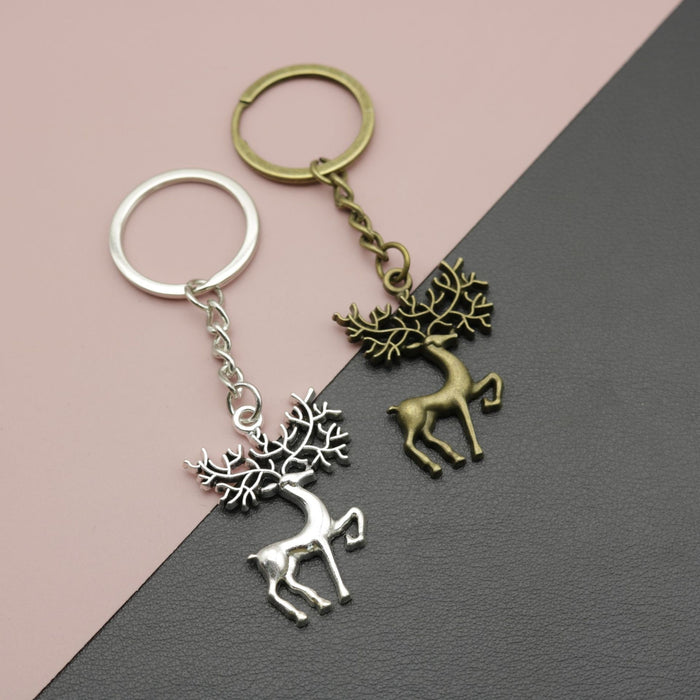Zinc Alloy Minimal Deer Keychain Bag Charm