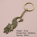 Zinc Alloy Peacock Keychain Bag Charm Gift view 2