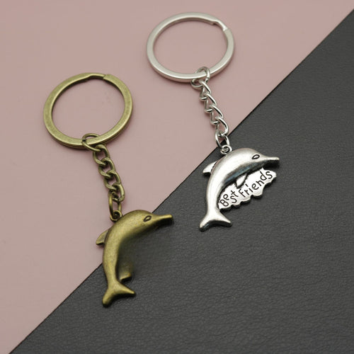 Metal Dolphin Pendant Keychain Ocean Bag Charm Gift