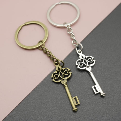 Metal Heart Triangle Keychain Bag Charm Key Ring