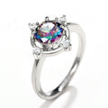 Light Luxury Gemstone Index Finger Ring Colorful Gradient Crown Princess Ring For Women view 3