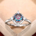 Light Luxury Gemstone Index Finger Ring Colorful Gradient Crown Princess Ring For Women view 1