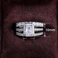 Designer Three Piece Large And Small Circle Ring Set For Women Valentine's Wedding Jewelry Gift view 5