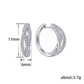 Light Luxury Micro Pave Cross Line Ear Cuffs, Minimalist Fashion Earrings For Women view 5