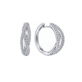 Light Luxury Micro Pave Cross Line Ear Cuffs, Minimalist Fashion Earrings For Women view 2