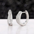 Light Luxury Micro Pave Cross Line Ear Cuffs, Minimalist Fashion Earrings For Women view 3