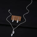 Luxury Zircon Flower Teardrop Tassel Bridal Jewelry Set With Rhinestone Necklace And Matching Earrings view 3