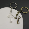 Zinc Alloy Simple Cross Keychain For Bag Charm Gift view 3