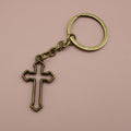Zinc Alloy Simple Cross Keychain For Bag Charm Gift view 6