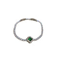 Minimalist Copper Flower Zircon Geometric Bangle For Women Light Luxury Fashion Jewelry view 5