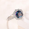Delicate Flower Shape Ring For Women, Colorful Bridal Wedding Party Jewelry Anniversary Gift Ring view 4