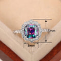 Delicate Flower Shape Ring For Women, Colorful Bridal Wedding Party Jewelry Anniversary Gift Ring view 5