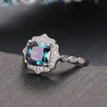 Delicate Flower Shape Ring For Women, Colorful Bridal Wedding Party Jewelry Anniversary Gift Ring view 1