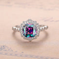 Delicate Flower Shape Ring For Women, Colorful Bridal Wedding Party Jewelry Anniversary Gift Ring view 3