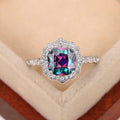Delicate Flower Shape Ring For Women, Colorful Bridal Wedding Party Jewelry Anniversary Gift Ring view 2