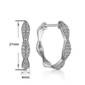 Sparkling Full Pave Zircon Hoop Earrings, Minimalist Round Commuter Ear Cuffs For Women view 4