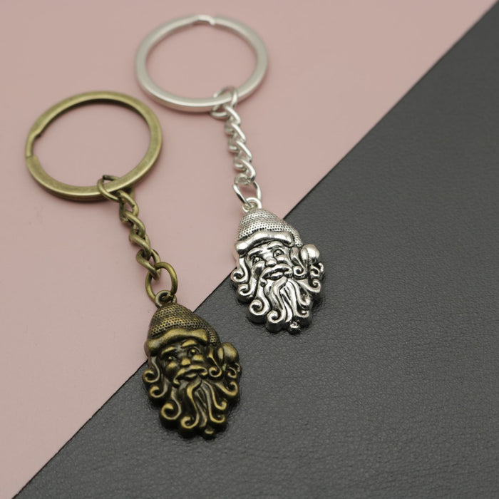 Zinc Alloy Santa Claus Keychain Christmas Holiday Gift