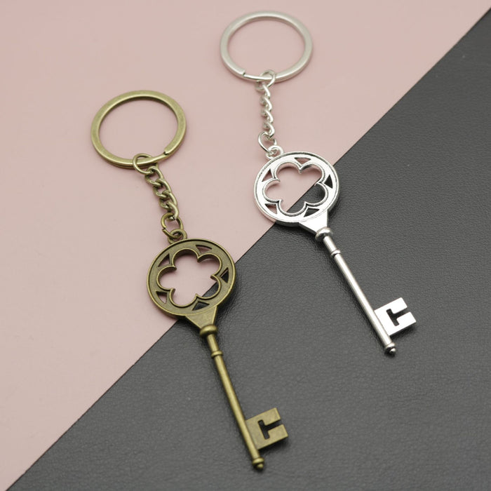 Metal Simple Flower Keychain Floral Bag Charm Gift