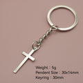 Metal Minimal Cross Keychain Bag Charm Gift For Daily Use view 2