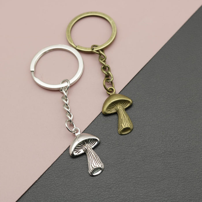 Metal Simple Mushroom Keychain Cute Bag Charm Gift