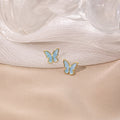 Elegant Gold Alloy Enamel Butterfly Wing Cartilage Studs, Sweet Minimal Daily Ear Bone Pin Earrings view 3