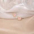 Elegant Gold Alloy Enamel Butterfly Wing Cartilage Studs, Sweet Minimal Daily Ear Bone Pin Earrings view 4
