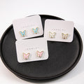 Elegant Gold Alloy Enamel Butterfly Wing Cartilage Studs, Sweet Minimal Daily Ear Bone Pin Earrings view 2