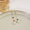 Korean Rose Flower Heart Stud Tassel Drop Alloy Crystal Beaded Faux Pearl Elegant Earrings view 2