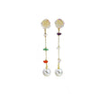 Korean Rose Flower Heart Stud Tassel Drop Alloy Crystal Beaded Faux Pearl Elegant Earrings view 5