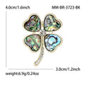 Abalone Shell Alloy Clover Brooch For Scarves And Clothing view 5