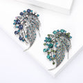 Alloy Rhinestone Leaf Brooch Pin For Coats And Suits view 1