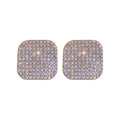 Light Luxury Alloy Rhinestone Geometric Oval Square Stud Earrings With Silver Posts view 5
