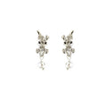 Silver Needle Alloy Rhinestone Star Butterfly Pearl Tassel Geometric Elegant Drop Stud Earrings view 5