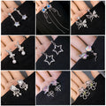 Silver Needle Alloy Rhinestone Star Butterfly Pearl Tassel Geometric Elegant Drop Stud Earrings view 1